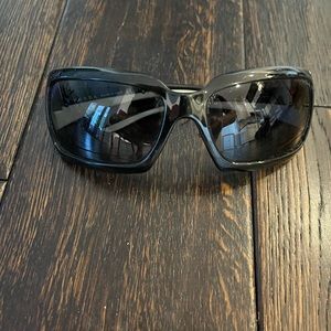Prada SPR01H Rectangle Sunglasses, Color Blocked Black White Y2K Style